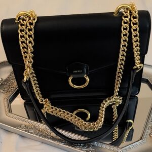 JW PEI Black Crossbody Bag with Gold Chain Hardware